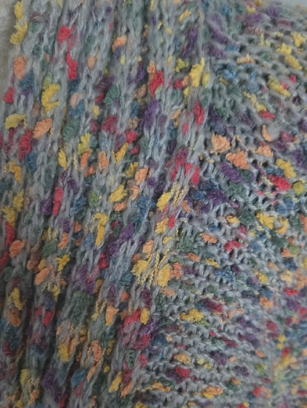 Popcorn Knit Open Cardigan - Women's Pastel Mix Size Xl
